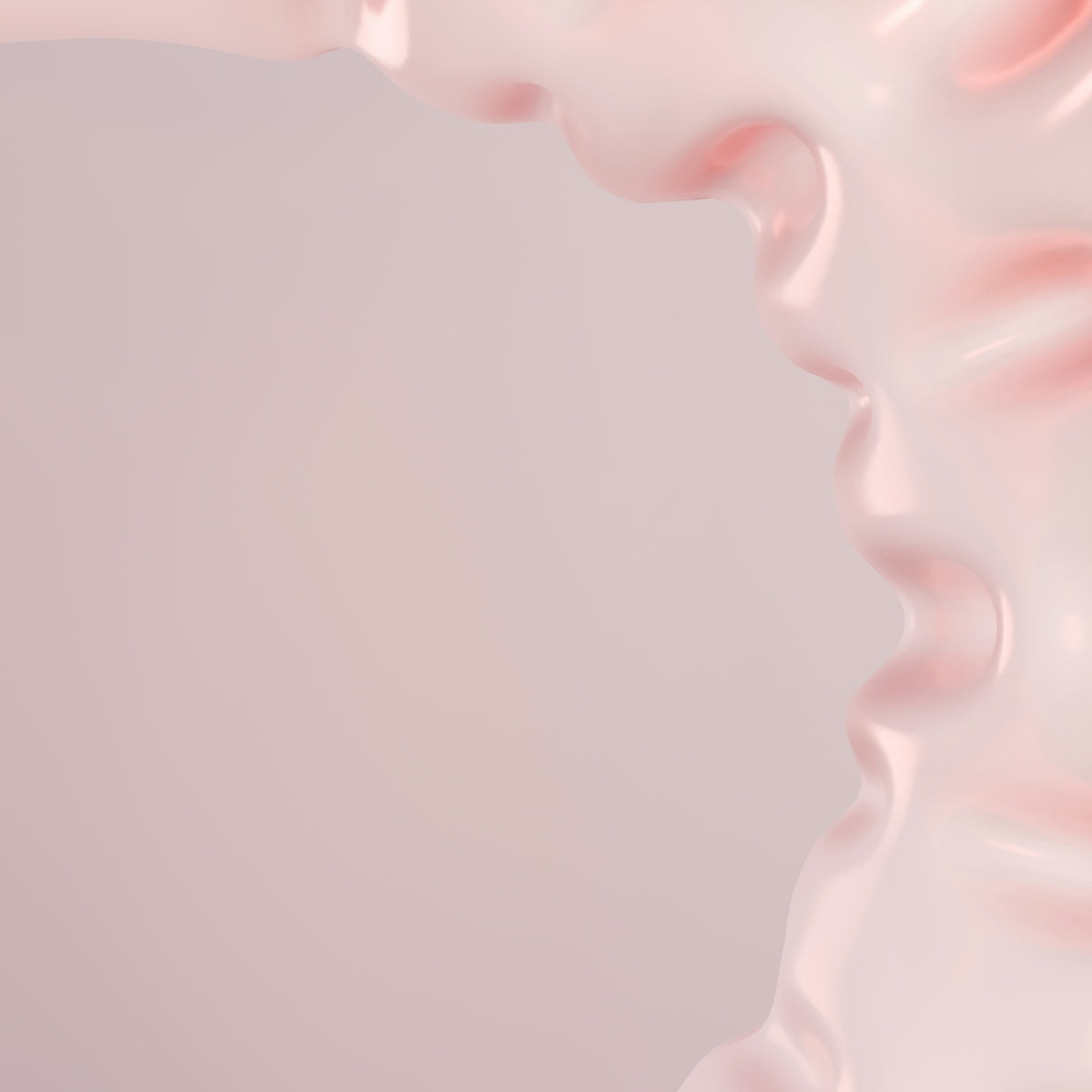 A close up of a pink object with a white background