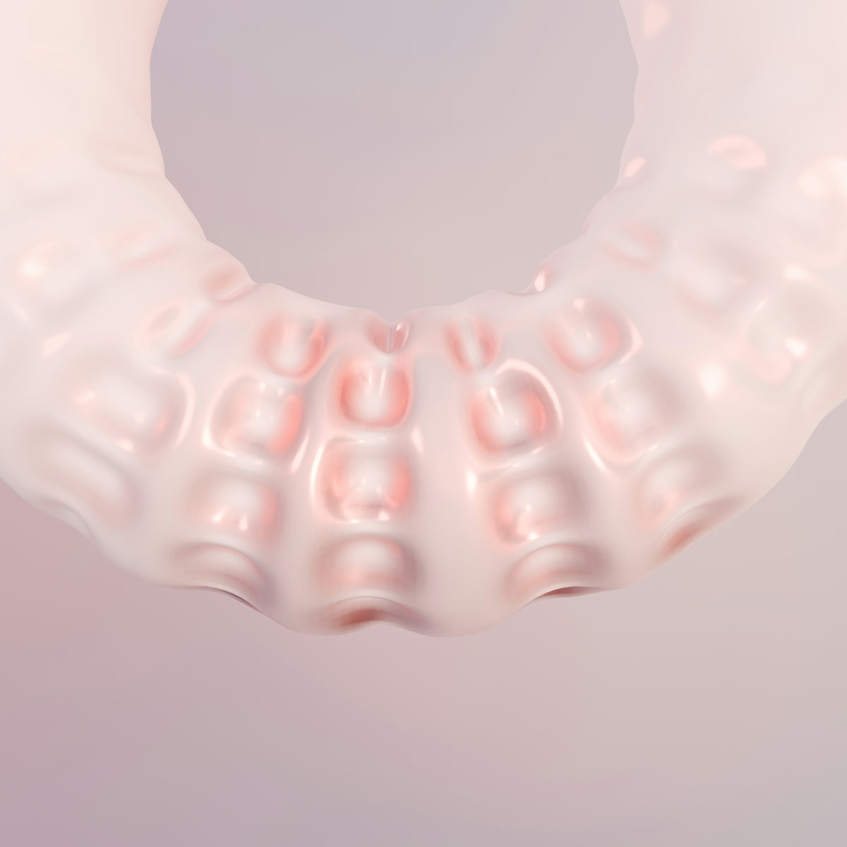 A close up of a plastic object on a white background
